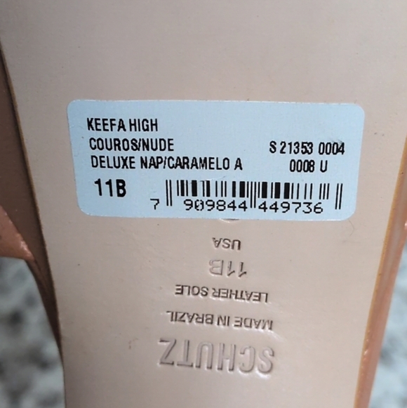 Schutz Keefa High Double Platform Sandals In Caramel Tan Nude Leather Sz 11 - Picture 12 of 12